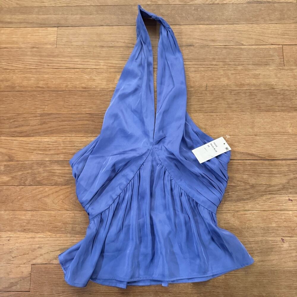 NWT French Connection Whisper Halter Top in Baja Blue – Size XS  b37